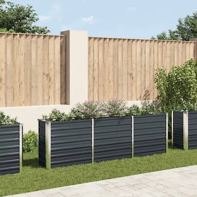 vidaXL Strat înălțat de grădină antracit 240x40x77 cm oțel galvanizat