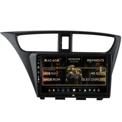 Navigatie Honda Civic Hatchback (2012-2015), Android, A-Octacore 4GB RAM + 64GB ROM, 9 Inch - AD-BGA9004+AD-BGRKIT019