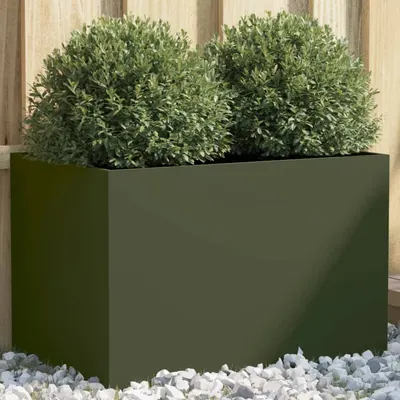 vidaXL Jardinieră, verde măsliniu, 62x40x39 cm, oțel
