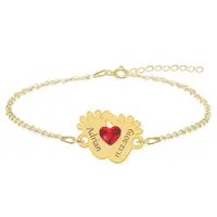 Clau - Bratara personalizata picioruse din argint 925 placat cu aur galben 24K si cristal Swarovski