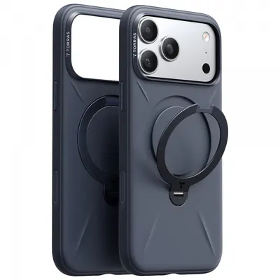 Husa MagSafe pentru Apple iPhone 17 Pro, Torras, QPRO Silicone, Bleumarin