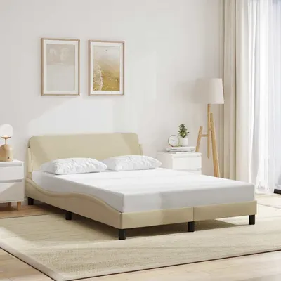 vidaXL Cadru de pat, Dover, crem, 120x200 cm, textil