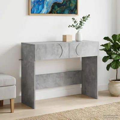 vidaXL Masă de consolă Gri Beton 96,5 x 38 x 75 cm Lemn prelucrat