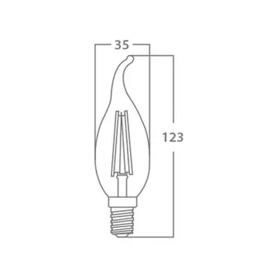 Sursa de iluminat, bec FILAMENT CANDLE TAIL C35 4W E14 ADVANCE 6500K