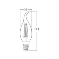 Sursa de iluminat, bec FILAMENT CANDLE TAIL C35 4W E14 ADVANCE 6500K