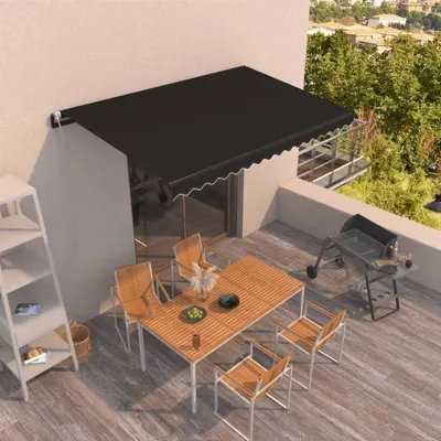 vidaXL Copertină retractabilă automat, antracit, 450x350 cm