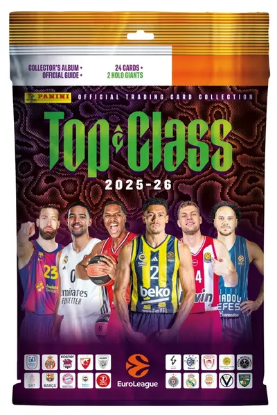 Panini Euroleague Top Class 2026: Starter Pack (Binder, Collector's Guide, 3 Packs plus 2 Holo Giants Cards)
