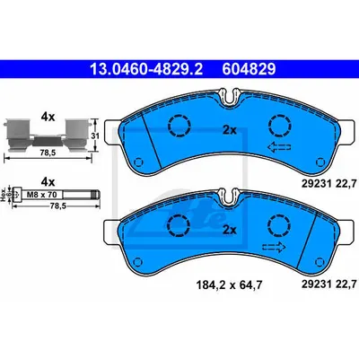 Set placute frana, frana disc ATE 13.0460-4829.2