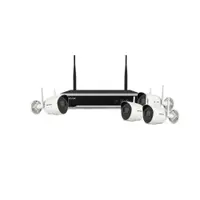 Sistem supraveghere IP WiFi exterior HikVision KIT-HK-WF-4EXT2MP-30IR, 4 camere, 2 MP, audio bidirectional, 4 mm, slot card, IR 30 m