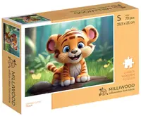 Puzzle din lemn Milliwood din 70 piese - Tigru (Mărimea S)