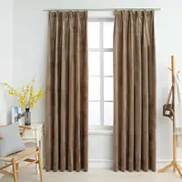 Gossi draperii opace, 2 buc., bej, 140x225 cm, catifea, cu carlige