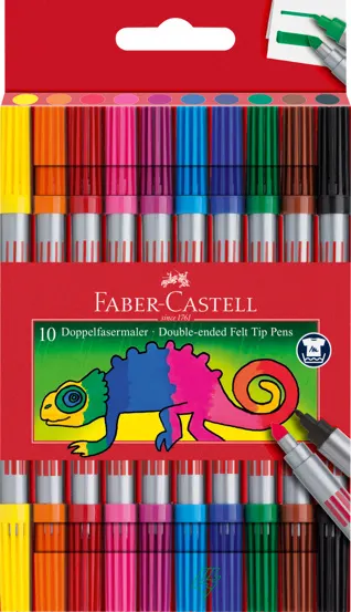Carioca 10 culori 2 capete Faber Castell