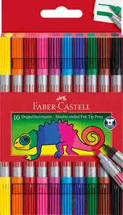 Carioca 10 culori 2 capete Faber Castell
