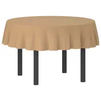 vidaXL Țesătură pentru masă Rotund Bej Ø 140 cm Poliester