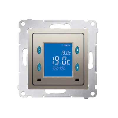 Termostat digital cu afisaj electronic si senzor interior (modul); 16 (2) A, 230V ~; auriu mat metalizat