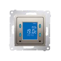 Termostat digital cu afisaj electronic si senzor interior (modul); 16 (2) A, 230V ~; auriu mat metalizat