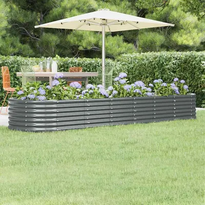 vidaXL Strat înălțat grădină 296x80x36 cm oțel galvanizat
