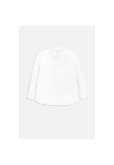 Bluza copii - maneci bufante - alb - bumbac