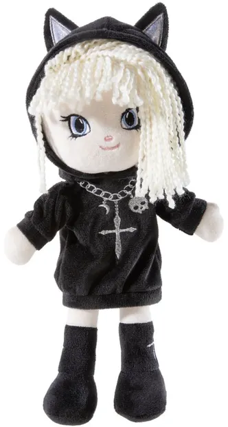 Păpușă moale Heunec - Poupetta Gothic Blondie, 31 cm