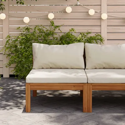 Gossi canapea de mijloc modulara cu perne alb crem, lemn de acacia