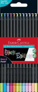 Faber-Castell Black Edition Creioane 12 Culori Neon și Creioane Colorate