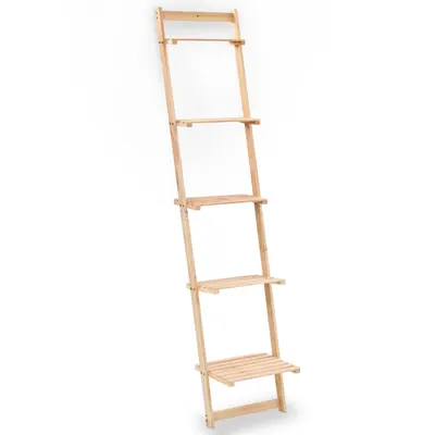 vidaXL Raft de perete tip scară, lemn de cedru, 41,5 x 30 x 176 cm