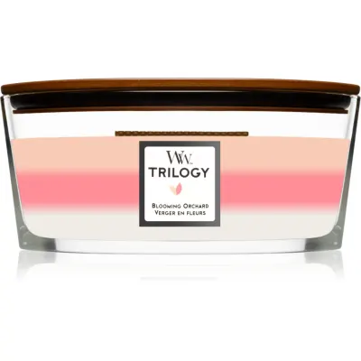 Woodwick Trilogy Blooming Orchard lumânare parfumată 453.6 g