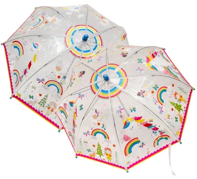 Umbrelă magică Floss and Rock - Zâna Curcubeu, transparentă