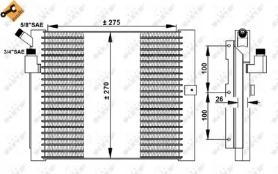 Radiator AC condensator Porsche 911 (964) - 3.3 Turbo 911 (993) - 3,8 Carrera RS 4 90- 97