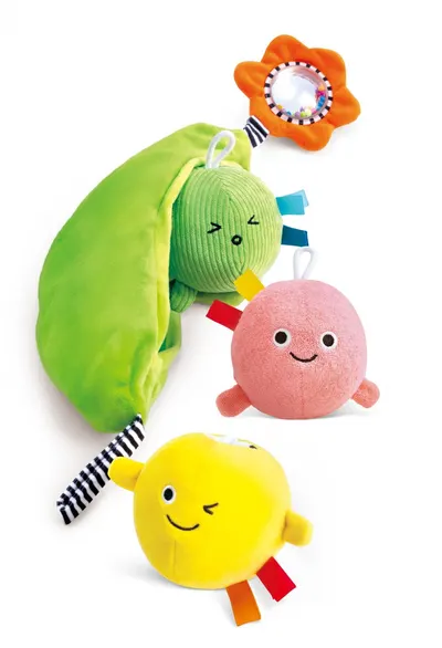 Jucărie senzorială HaPe International - Pea Pod Pals, mazăre