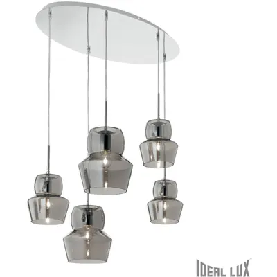 Lustra Zeno, 5 becuri, dulie 3xE27 + 2xE14, L:740mm, H:400/1400mm, Fumurie