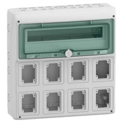 Cofret Kaedra, pentru Prize El., 448 X 460 Mm, 19 Module, 8 deschideri