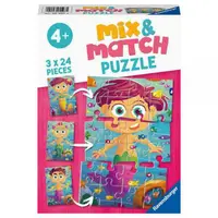 Puzzle Mix&match Sirene si Monstri, 3x24 Piese