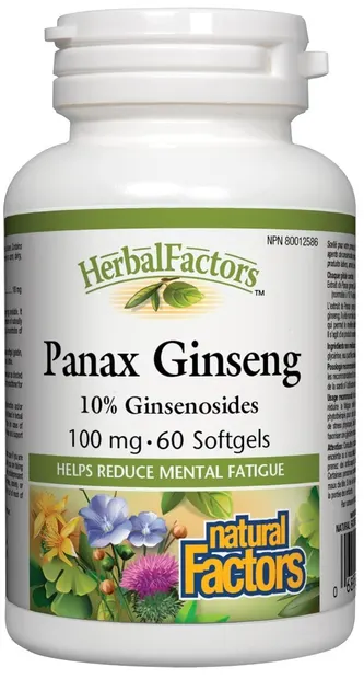 Herbal Factors Panax Ginseng, 100 mg, 60 capsule, Natural Factors