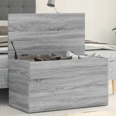 vidaXL Cufăr de depozitare, gri sonoma, 84x42x46 cm, lemn compozit