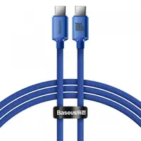 Cablu Date si Incarcare USB-C - USB-C Baseus Crystal Shine Series, 100W, 1.2m, Albastru CAJY000603