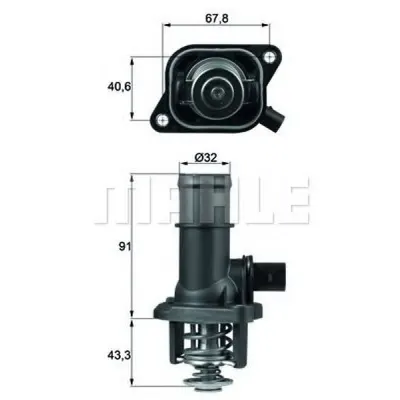 Termostat, lichid racire MAHLE ORIGINAL TI 16 105