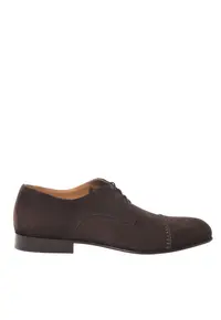 Pantofi derby din piele intoarsa - Maro inchis