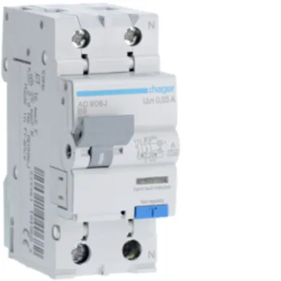 Disjunctor diferențial P+N 6A/30mA, B, 6kA, tip A