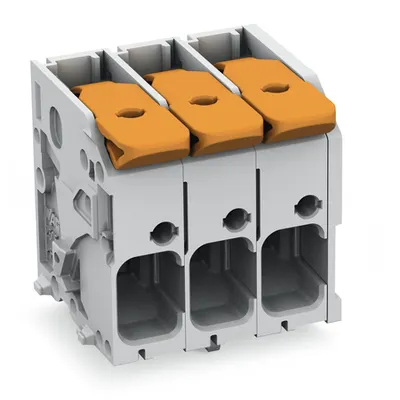 PCB terminal block; lever; 6 mm²; Pin spacing 7.5 mm; 9-pole; Push-in CAGE CLAMP®; 6,00 mm²; gray