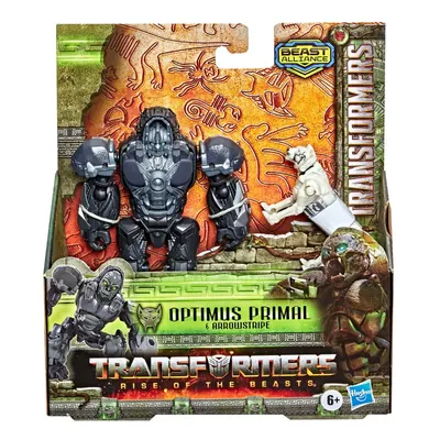 Set 2 figurine Transformers - Rise of the Beasts Weaponizer - Optimus Primal Arrowstripe