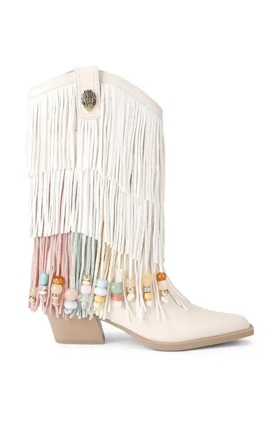 Kurt Geiger London cizme cowboy pentru femei din piele întoarsă Fringe Cowboy Boot