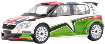 Model de colecție Abrex Curse: Mașini - Skoda Fabia II FL S2000 (2010) - Skoda UK "Mikkelsen" Design 2011