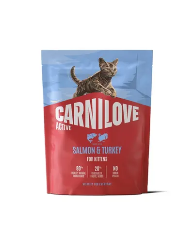 Hrană pentru pisoi CARNILOVE Active Cat Salmon and Turkey for Kittens 400 g somon și curcan