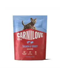 Hrană pentru pisoi CARNILOVE Active Cat Salmon and Turkey for Kittens 400 g somon și curcan