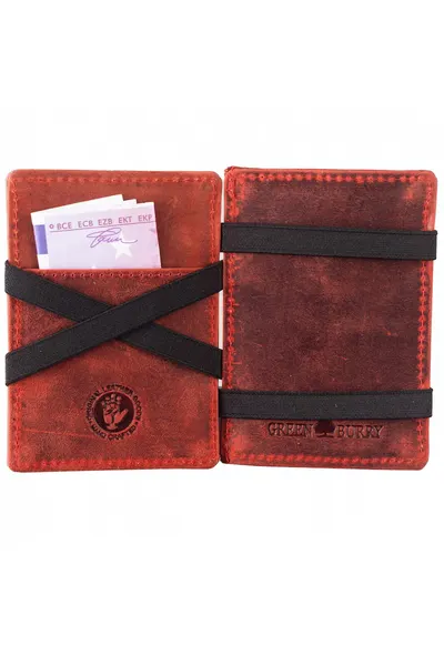 Portofel dama piele naturala caramiziu 10.5 x 7.5 x 2.5 cm - VINTAGE RFID
