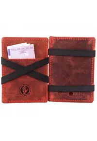 Portofel dama piele naturala caramiziu 10.5 x 7.5 x 2.5 cm - VINTAGE RFID -