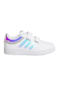 Pantofi sport din piele ecologica cu logo contrastant Hoops 4.0 - Alb/Albastru azur/Roz