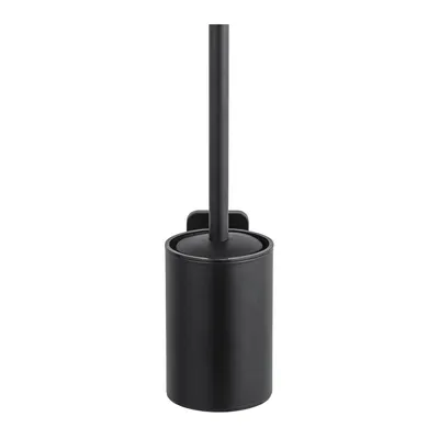 Perie de WC negru-mat autoadezivă cu Turbo-Loc din oțel inoxidabil Porto – Wenko