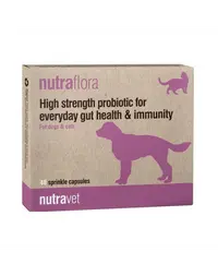 NUTRAVET Nutraflora 48 Capsule probiotice caini si pisici, sustinere intestinala si imunitara